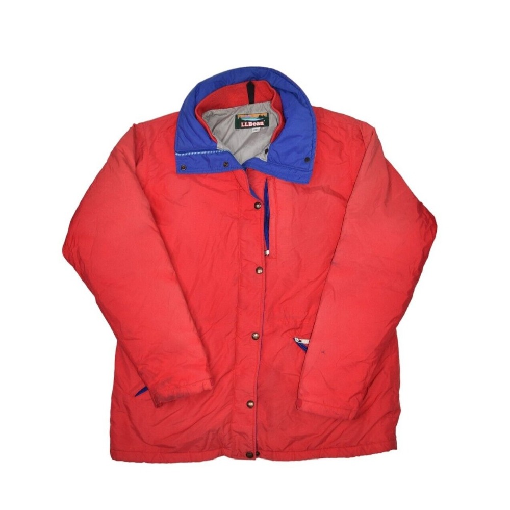 Vintage LL Bean Jacket Mens Large Red Penobscot Parka Insulated Zip Made in USA